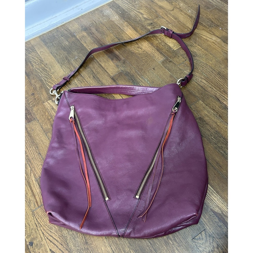 Rebecca Minkoff Moto Hobo bag deep plum leather Fall Burgundy Large Bohemian